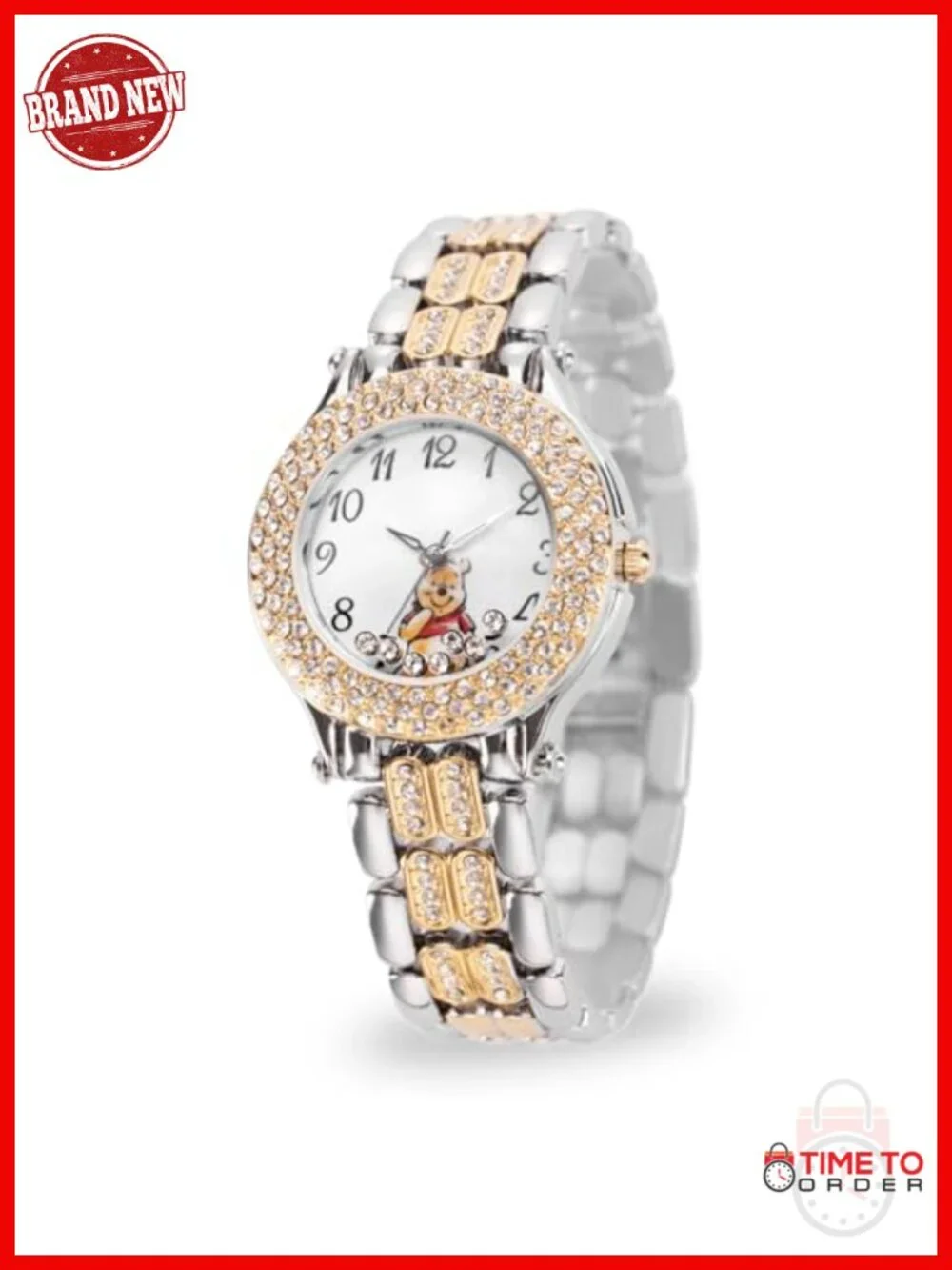 Official Disney Tigger Round CZ Quartz Bracelet Watch